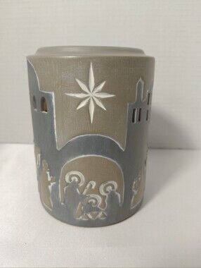 Scentsy Nativity Neutral Tan and Gray Wax Warmer - NIB